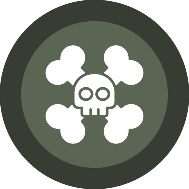 kemik kafatası simgesi, vektör illüstrasyonu