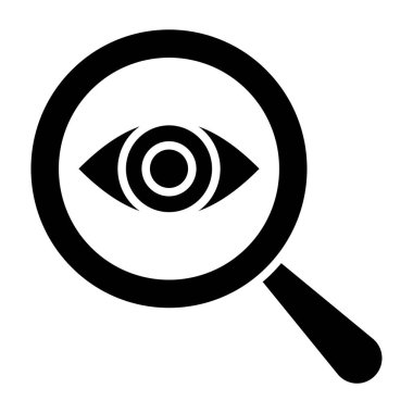 Büyüteçle bakan göz.