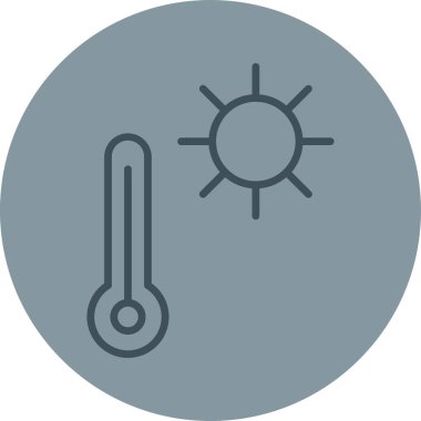 Soyut arkaplanda iklim sıcaklığı simgesi izole edildi