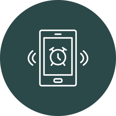 Çember simgesi olan akıllı telefon, basit vektör illüstrasyonu