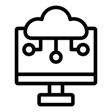 Bulut hesaplama simgesi vektör illüstrasyonu