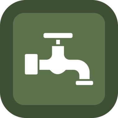 Musluk yassı kare vektör simgesi