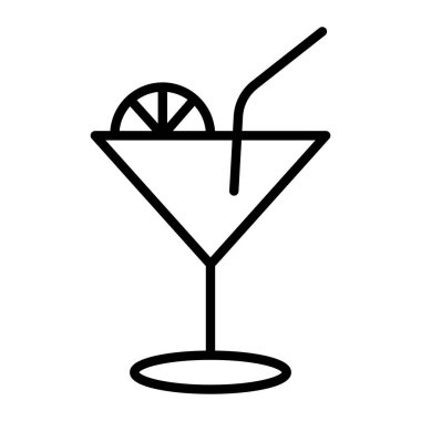 Kokteyl ikonu. Web için özet kokteyl vektör çizimi
