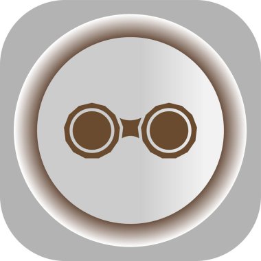 Gözlük ikonu. Beyaz arkaplanda internet düğmesi.