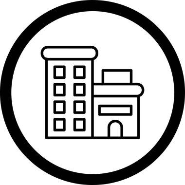 Bir bina simgesinin vektör illüstrasyonu