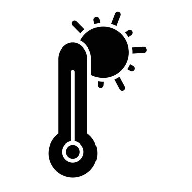 termometre vektör glifleri düz simge