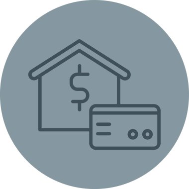 Para simgesi olan evin vektör illüstrasyonu