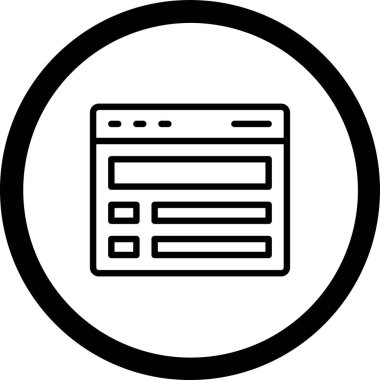 Tarayıcı arayüzü simgesi ana hat biçiminde tarayıcı arayüzü