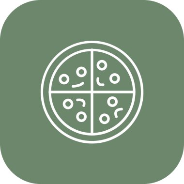 Pizza ikonunun vektör çizimi, yiyecek