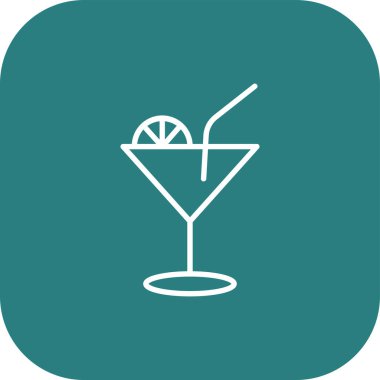 Kokteyl ikonu vektör illüstrasyonu