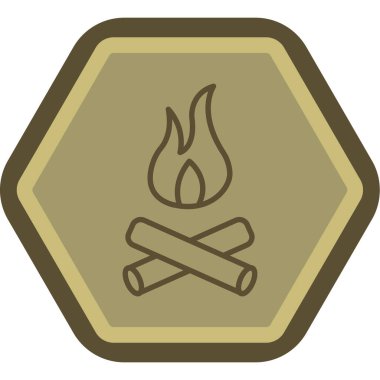 Kamp ateşi ikonu. basit biçim