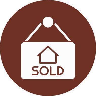 Satıldı işareti. Web simgesi tasarımı