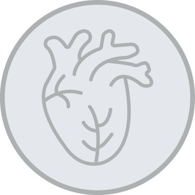 kalp anatomisi organ simgesi doldurulmuş taslak biçimi