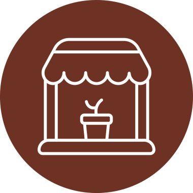 Kahve dükkanı ikonu, taslak tarzı