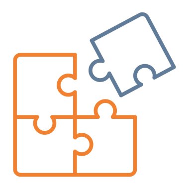 puzzle parçası bulmaca satır biçimi simge tasarımı, bulmaca parçası bulmacası ve oyun illüstrasyonu