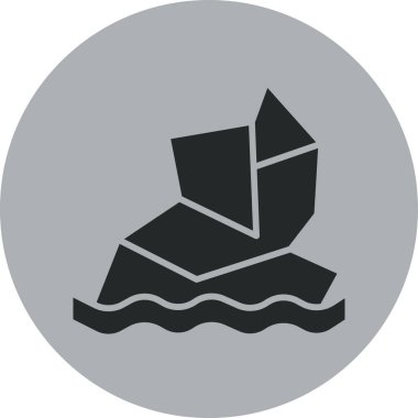 Gemi simgesi, vektör illüstrasyonu