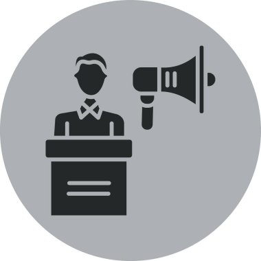 Konuşmacı. Web simgesi basit illüstrasyon