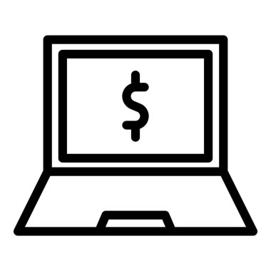 çevrimiçi alışveriş vektörü ince çizgi simgesi