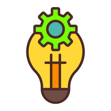dişli ikon vektör illüstrasyon tasarımlı ampul