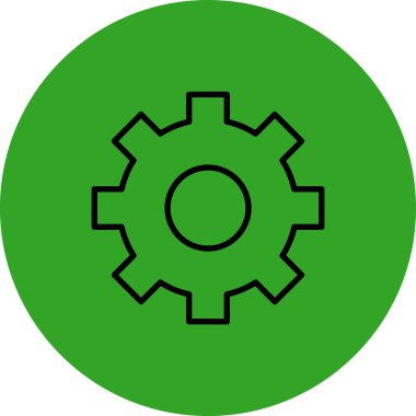 Çarklı vektör simgeyi yuvarladı. resim biçimi bir daire içinde düz simge sembolü, eko ve yeşil renk, beyaz arkaplan