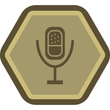 mikrofon web simgesi, basit vektör illüstrasyonu