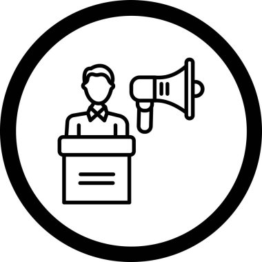 Konuşmacı. Web simgesi basit illüstrasyon