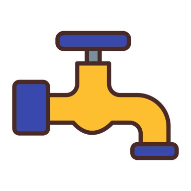 Musluk ikonu. outline tap vektör renk simgesi izole edildi