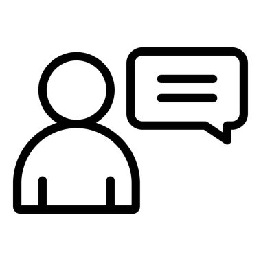 sohbet vektörü ince çizgi simgesi