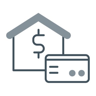 ev bankacılığı vektör çizgisi simgesi, işaret, beyaz arkaplan üzerindeki illüstrasyon, düzenlenebilir vuruşlar