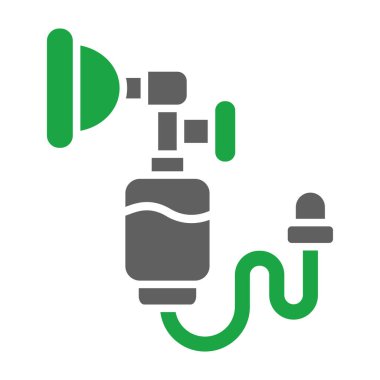 gaz vektör simgesi. biçim iki renkli ve yeşil semboldür, eko yeşil ve gri renkler, yuvarlak açılar, beyaz arkaplan