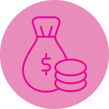 Para için. Web simgesi basit illüstrasyon