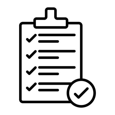 İşaretleme çizgisi vektör simgesine sahip kontrol listesi