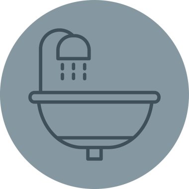 Banyo lavabosu vektör simgesi. Beyaz arkaplanda ana vektör logosu. Musluk simgesi