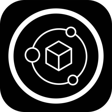 küp simgesi, basit siyah dizayn