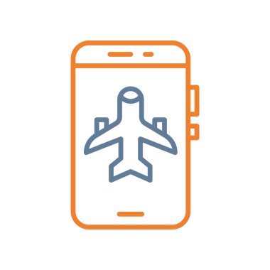 uçak simge vektör çizim tasarım ile Smartphone