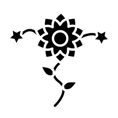 çiçek web simgesi, vektör illüstrasyonu