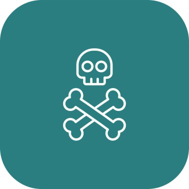 Kafatası ikonunun vektör çizimi, güzel vektör görüntüsü. Cadılar Bayramı simgesi resmi için de kullanılacak.