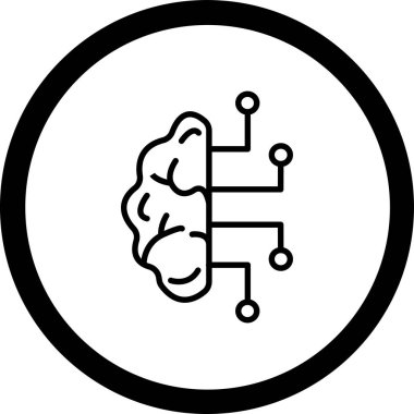 Beyin. Web simgesi basit illüstrasyon