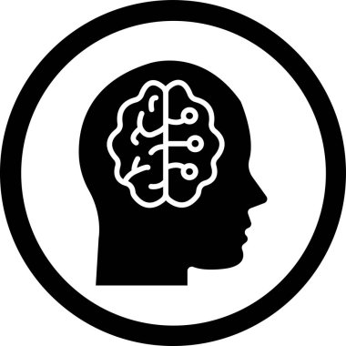 Beyin. Web simgesi basit illüstrasyon