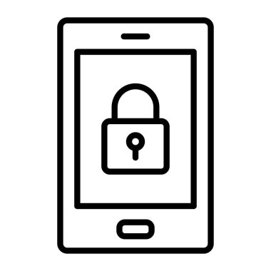 akıllı telefon simgesi, vektör illüstrasyonlu mobil kilit