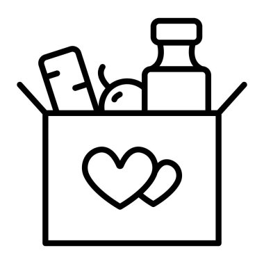 İçinde kalp ve hediyeler olan alışveriş çantası.