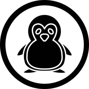 Penguen. Web simgesi basit illüstrasyon