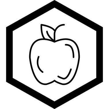 Elma. Web simgesi basit illüstrasyon