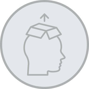 kafa çizgisi simgesi, kafa konsepti, baş zihin vektör işareti, beyaz arkaplan, mobil konsept ve web konsepti için taslak biçim simgesi.