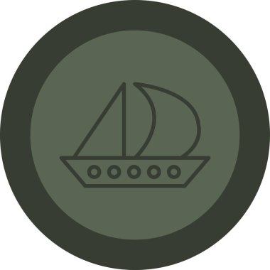 Askeri gemi ikonu. Ağ için ordu vektör sembolünün basit bir çizimi