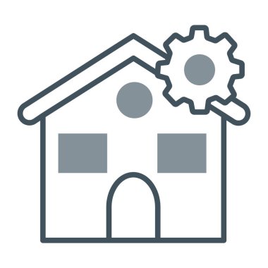 ev onarım vektör çizgisi simgesi, işaret, illüstrasyon