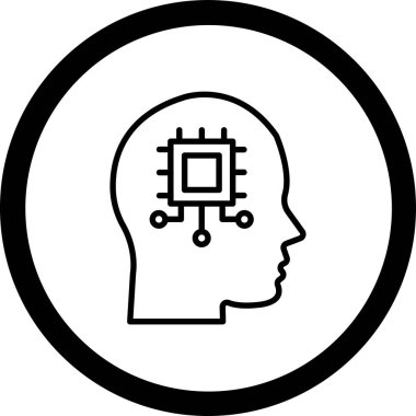 Yapay Zeka simgesinin vektör illüstrasyonu