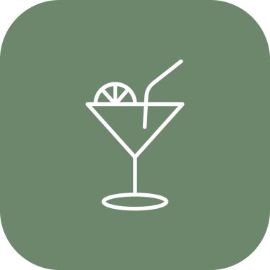 Kokteyl ikonu vektör illüstrasyonu