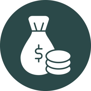 Dolar madeni para ikonu. vektör illüstrasyonu