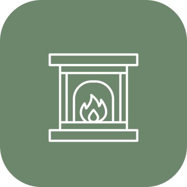 Şömine simgesinin vektör illüstrasyonu